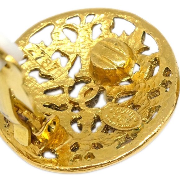 Chanel Button Earrings Clip-On Gold - Picture 4 of 4